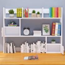 Bookshelf on the desk White simple table shelf multi-layer student desktop small bookcase large capacity and multi-function