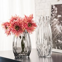 Eurostyle crystal glass Peony Vase Ins Wind Living Room Flower Arrangement Bottle Office Flowers Screen Glass High minimalist