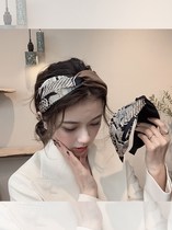 Big round face suitable hairband Korean Korean version of foreign style retro French port style face thin headband hair Library wide edge