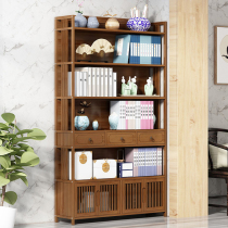 Bookshelf exhibition cabinet solid wood modern simple new Chinese tea shelf Shelf shelf living room entrance bookcase