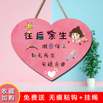 Childrens room door listed ins Wind little princess bedroom cute girl bedroom warm decoration home pendant reminder