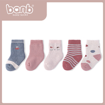 Bambi childrens socks autumn and winter cotton cute warm boys and girls in socks new newborn baby socks 3-5 years old 9