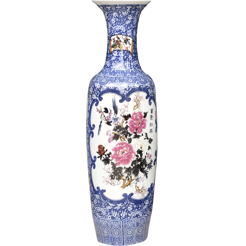 Jingdezhen ceramics vase of large sitting room feng shui decorative furnishing articles blooming flowers, flower arranging hotel arts and crafts