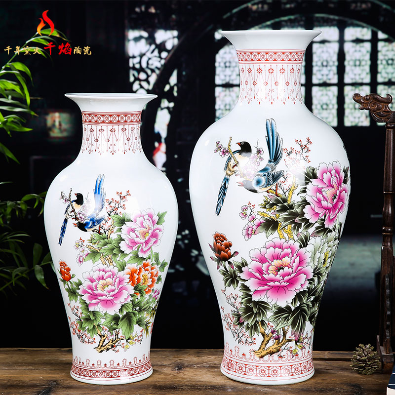 Jingdezhen ceramic blue and white porcelain vase archaize furnishing articles flower arranging, blue and white landscape new sitting room of Chinese style household act the role ofing is tasted