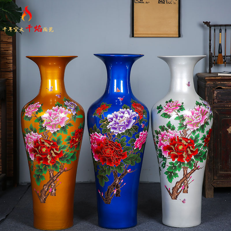 Jingdezhen ceramics glaze landing large crystal vase sitting room the opened flower arranging I household adornment furnishing articles