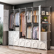 Simple wardrobe Home Bedroom minimalist modern rental house sturdy and durable assembly cloth hanging closet storage large cabinet