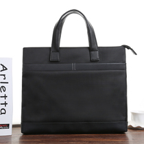 Briefcase Mens portable business bag Oxford cloth A4 file bag wear-resistant office bag large capacity meeting bag Ante bag