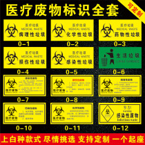 Hospital waste classification label Medical waste temporary storage warning warning No smoking food and beverage label sticker