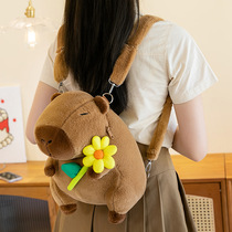 New Cute Kapibara School Bag Womens Backpack Large Capacity Cartoon Internet Celebrity Ugly College Student Class Bag