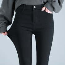 The female underwear the spring and autumn 2022 new high waist slim leg black pants magic plus trousers winter