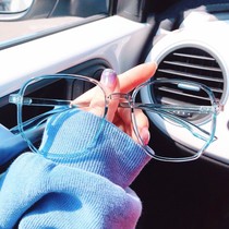 Tea Color Green Net Red Transparent Color Glasses Flat Light Glasses Frame Female Han Version Tide Myopia face Slim Big Frame 100 lap