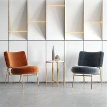Nordic Light Lavish Sofa Chair Single Sofa Iron Art Mesh Red Chair Brief Postmodern Creative Bedroom Living Room Leisure Chair
