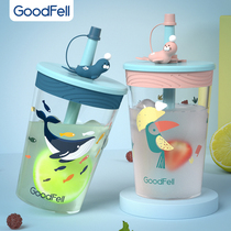 Gfel high-value water cup female summer Net Red large capacity tritan straw Cup cute strap portable