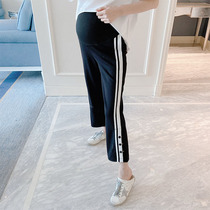 2020 New pregnant women pants casual straight pants pregnant women sports loose belly pants fashion wide legs summer pants tide
