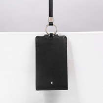 Card Bag Men Genuine Leather Hanging Neck Work License Plate Business Upscale Hanging Rope Head Layer Cow Leather Card Cover Document Package Women style