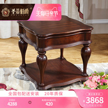 Count of Saint-Tie light lavish American solid wood Square a few tea water table sofa sides a few corner livingroom small square table guest hall furniture