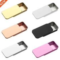 1 Pcs Metal Rectangular Empty Mini Tin Box Tinplate Push Can