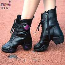 Belle Autumn Winter Womens Piazza Dancing Shoes Women Genuine Leather Adults Modern Dance Dancing Shoes Soft-bottom Sailors Dance Boots Children