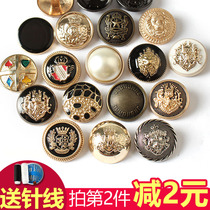 Metal high-end button cashmere coat suit Xiaoxiang windbreaker woolen jacket Gold decoration retro top