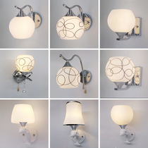 Wall lamp Bedside lamp Modern simple bedroom creative American living room European background wall lamp LED balcony wall lamp