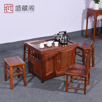 Mahogany furniture Rosewood small apartment tea table Hedgehog Rosewood Chinese solid wood tea table and chair combination