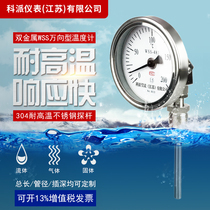Bimetallic thermometer WSS-411 stainless steel radial universal pointer Boiler pipe oven Industrial thermometer