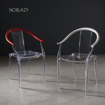 Transparent dining chair Plastic crystal chair Acrylic stool Nordic net red ins creative fashion backrest Taishi chair