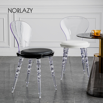 Lazy space transparent stool Light luxury black and white dining chair Crystal chair Net red dresser chair Ghost chair Makeup chair