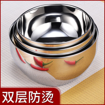 304 stainless steel bowls for household soup bowls are insulated in the air The bowl of anti-perm thickened children's bowls