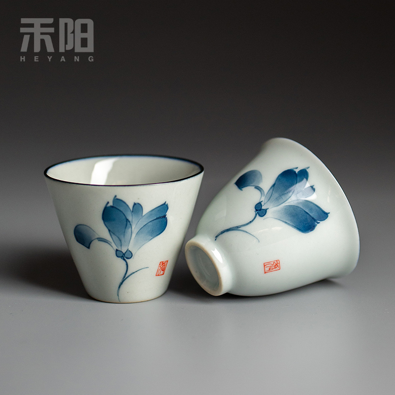 Send YangChun hand - made porcelain cups sample tea cup tea cup clay ceramic kung fu masters cup, household small cups