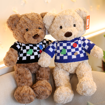 Genuine Plaid Sweater Teddy Bear Girlfriend Birthday Gift Big Bear Cuddle Couple Bear Doll