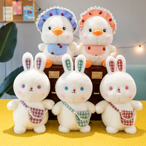Cute Fields Garden Duck Hair Suede Toy Plaid Rabbit Doll Backpack Rabbit Couple Doll Gift