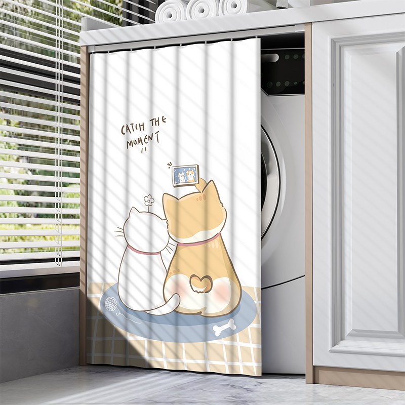 Roller washing machine Balcony shielded shade sunscreen sunscreen thermal insulation full shading waterproof hood cabinet pull curtain cover ugly curtain-Taobao