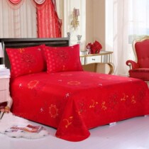 Four Seasons Sheets Grinding of wool minimalist beds Single double family Dormitory Guesthouse Single Biathlon Wedding large red sheet Quilt Single