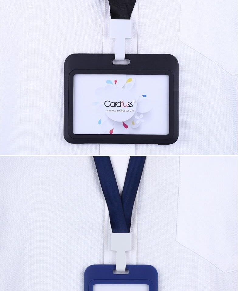 定制logo员工卡学生饭卡公交保护套塑料胸牌卡带挂绳厂牌套挂牌工