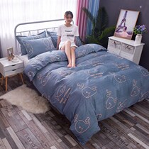 Breathable single students sanding skin housed single Double 1 5 m 1 8 meters quilt cover dormitory female durable thickening