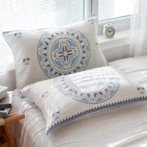Summer cotton pillow towel full cotton student gauze pillow headscarf home couple increase thick single dormitory pair