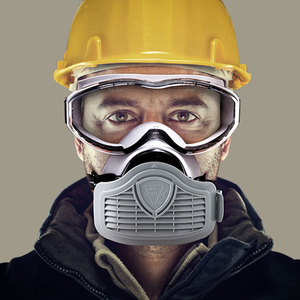 防毒面具防油消防电焊焊工全面罩防尘口罩全脸防毒气喷漆专用防护,可