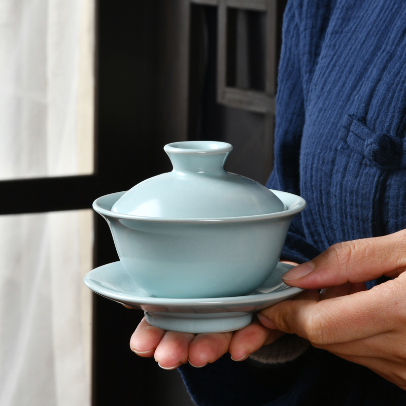 Xu ink three tureen slicing can only keep your up with retro single tureen tea hand celadon hand grasp tureen tea bowl