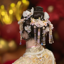 Bridal Chinese Hair Ornaments Ancient Wind Headwear New Vintage Hanfu Wedding Exterior View Writing Real Meritocracy and Costume Ancient Costume