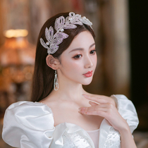 New hairband hair accessories rhinestone pearl jewelry beautiful Super fairy simple temperament trend set Bride wedding headgear