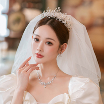 Bride headdress atmospheric handmade crystal Korean hair accessories classic Micro-inlay wild wedding accessories wedding wedding bride Crown