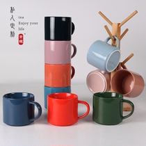 European style creative ceramic cup Simple large capacity office cup Household solid color mug Custom Logo