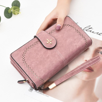 Womens clutch 2021 new fashion simple temperament handbag large capacity multi-card openwork wallet female long
