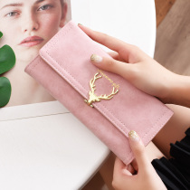 Benlei wallet womens long 2021 fashion simple wild atmosphere large capacity deer head matte small ck womens wallet