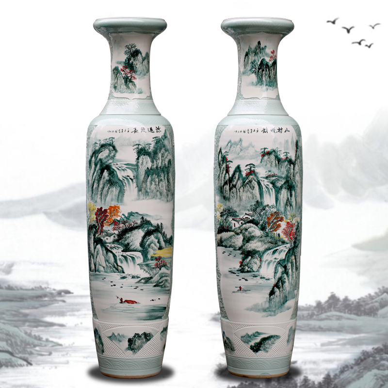 Jingdezhen ceramics vase of large sitting room porch hand - made pastel large crafts are the opened