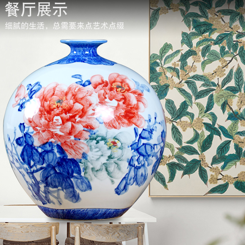 Jingdezhen ceramic hand - made blooming flowers vase mesa place to live in the living room a study ancient frame ornaments