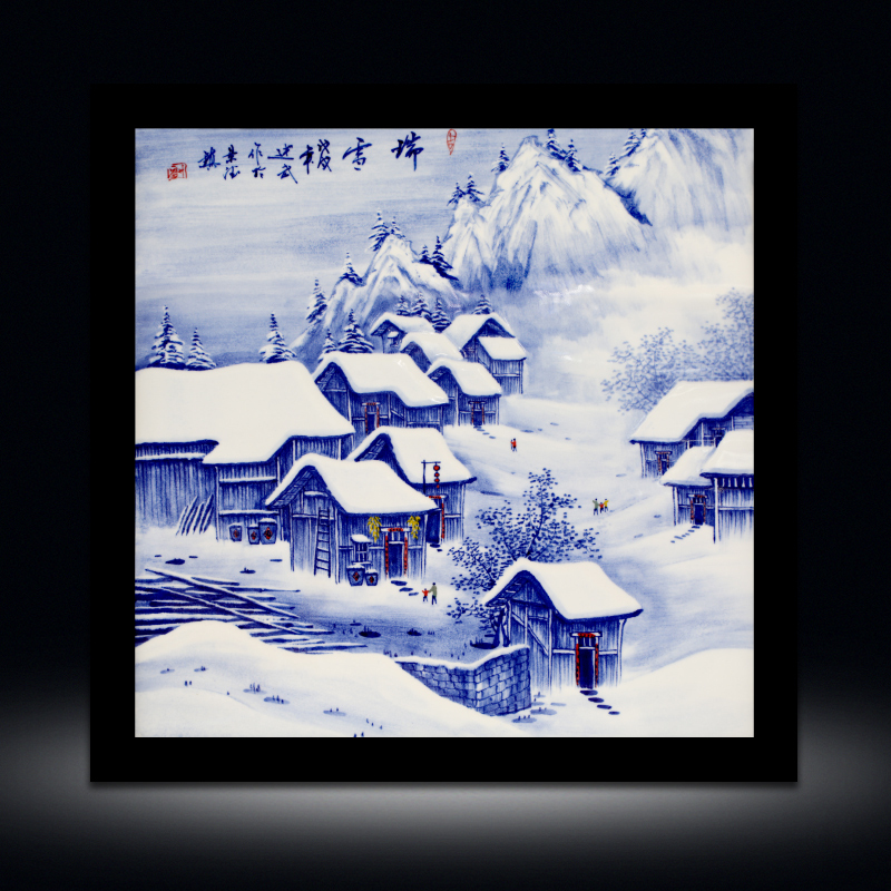 Sitting room adornment snow figure porcelain plate painting sofa setting wall hangs a picture of the new Chinese style office snow mural