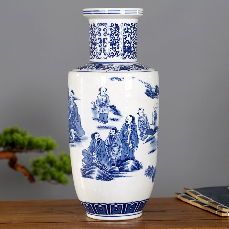 Jingdezhen blue and white porcelain of adornment of the sitting room porch ceramics museum frame of Chinese style furnishing articles study design decorative bottle