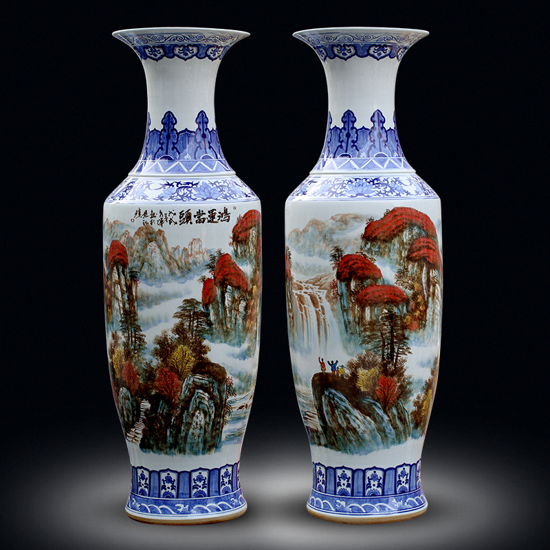 Jingdezhen study of large vase furnishing articles, the sitting room porch flower arranging large hotel gift porcelain decoration